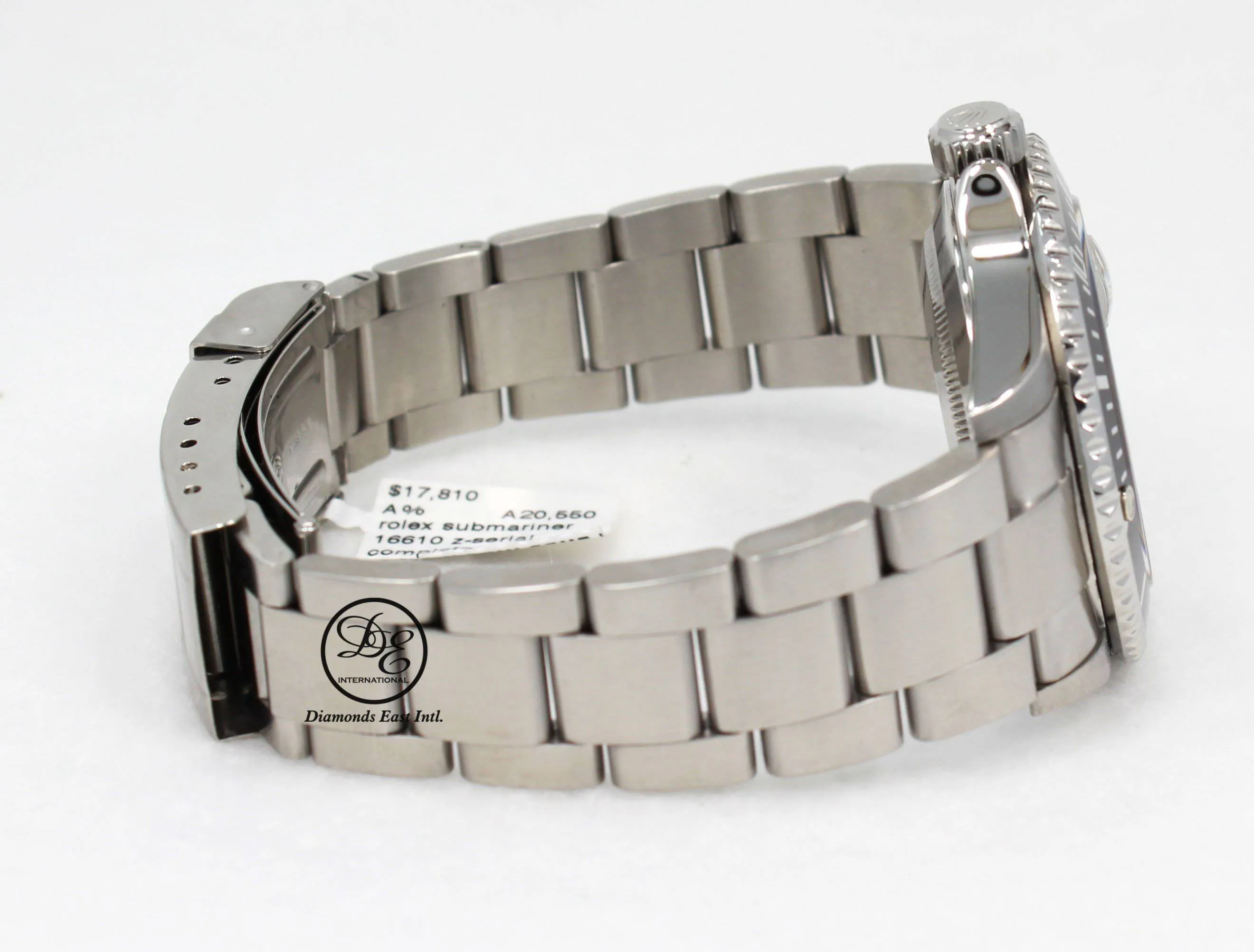 ROLEX Submariner Date 16610 NO HOLES IN CASE Oyster SS Black Dial Watch
