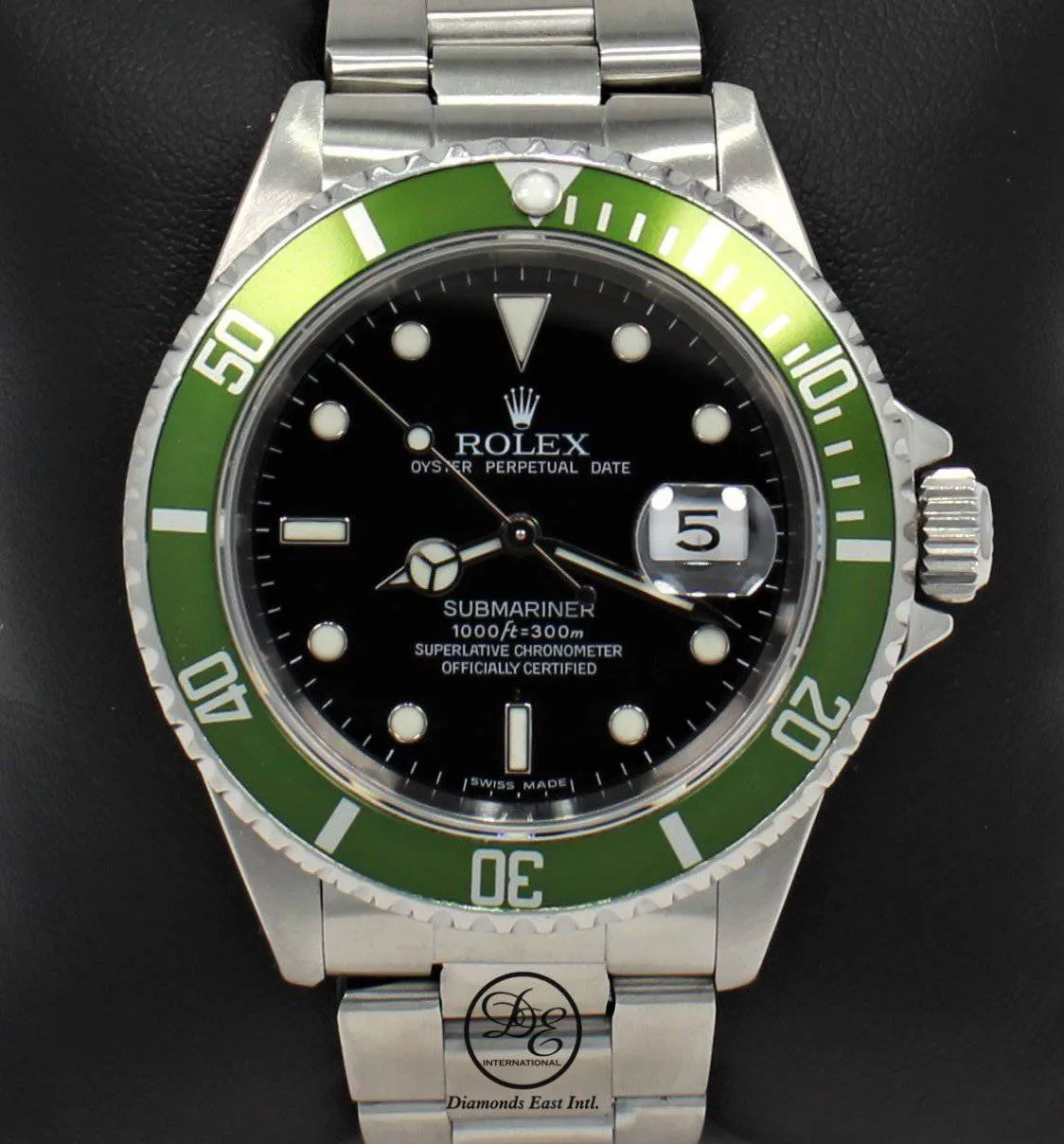 Rolex Submariner Date 16610 Oyster Date Ss Green Bezel Men's Watch