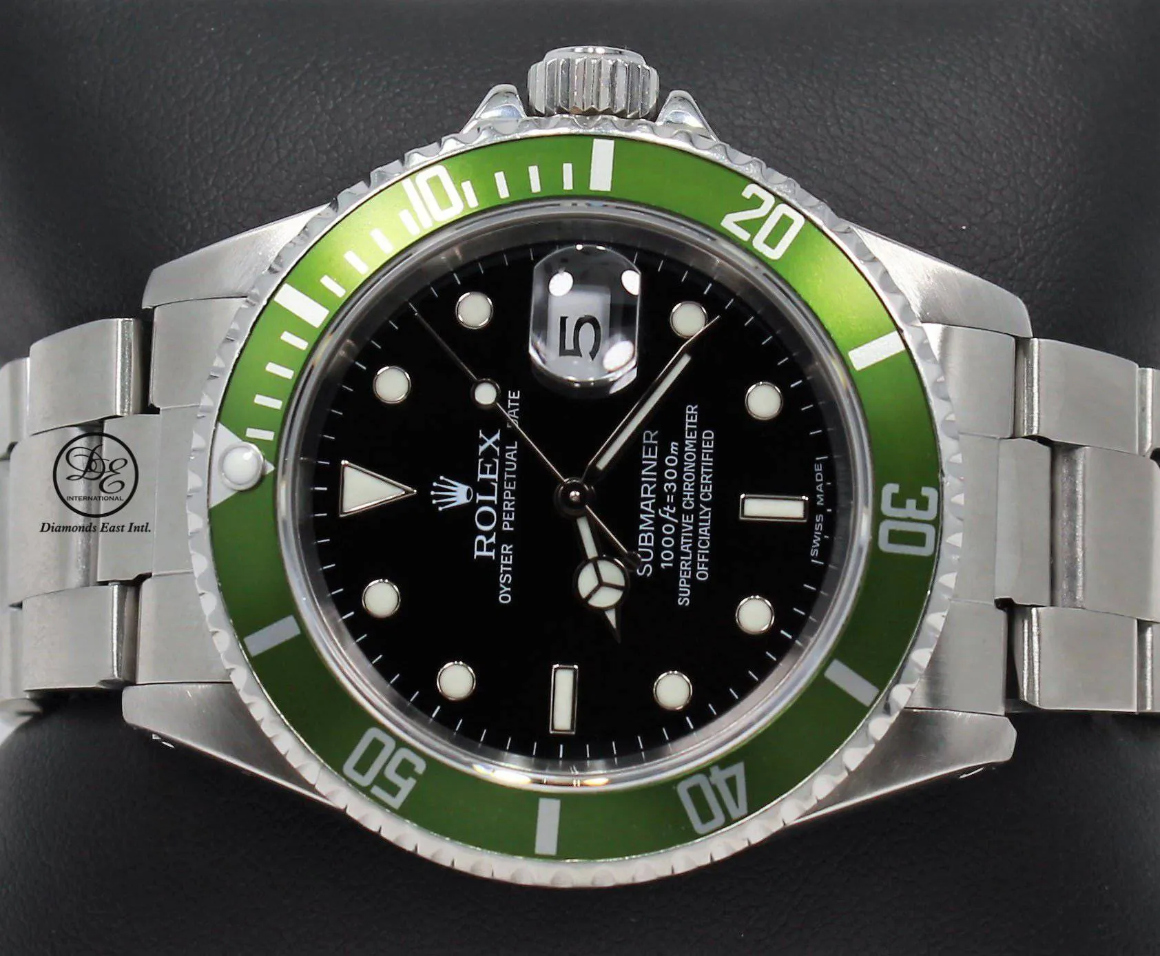 Rolex Submariner Date 16610 Oyster Date Ss Green Bezel Men's Watch