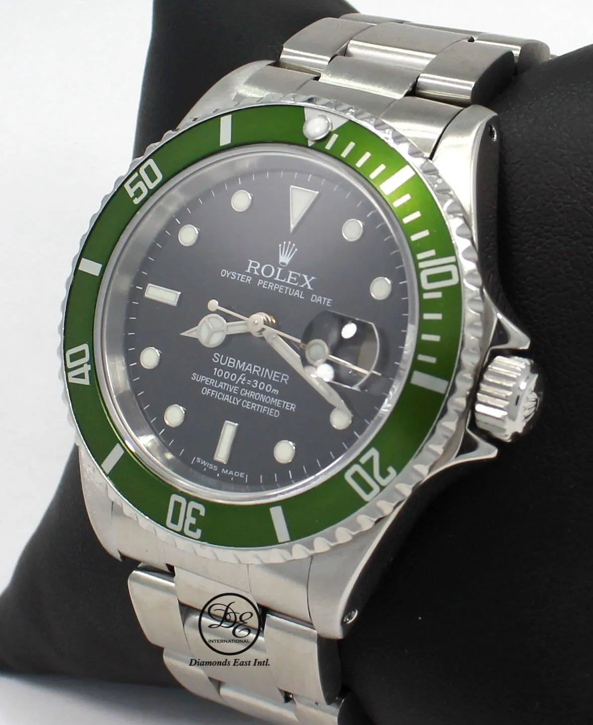 Rolex Submariner Date 16610 Oyster Date Ss Green Bezel Men's Watch