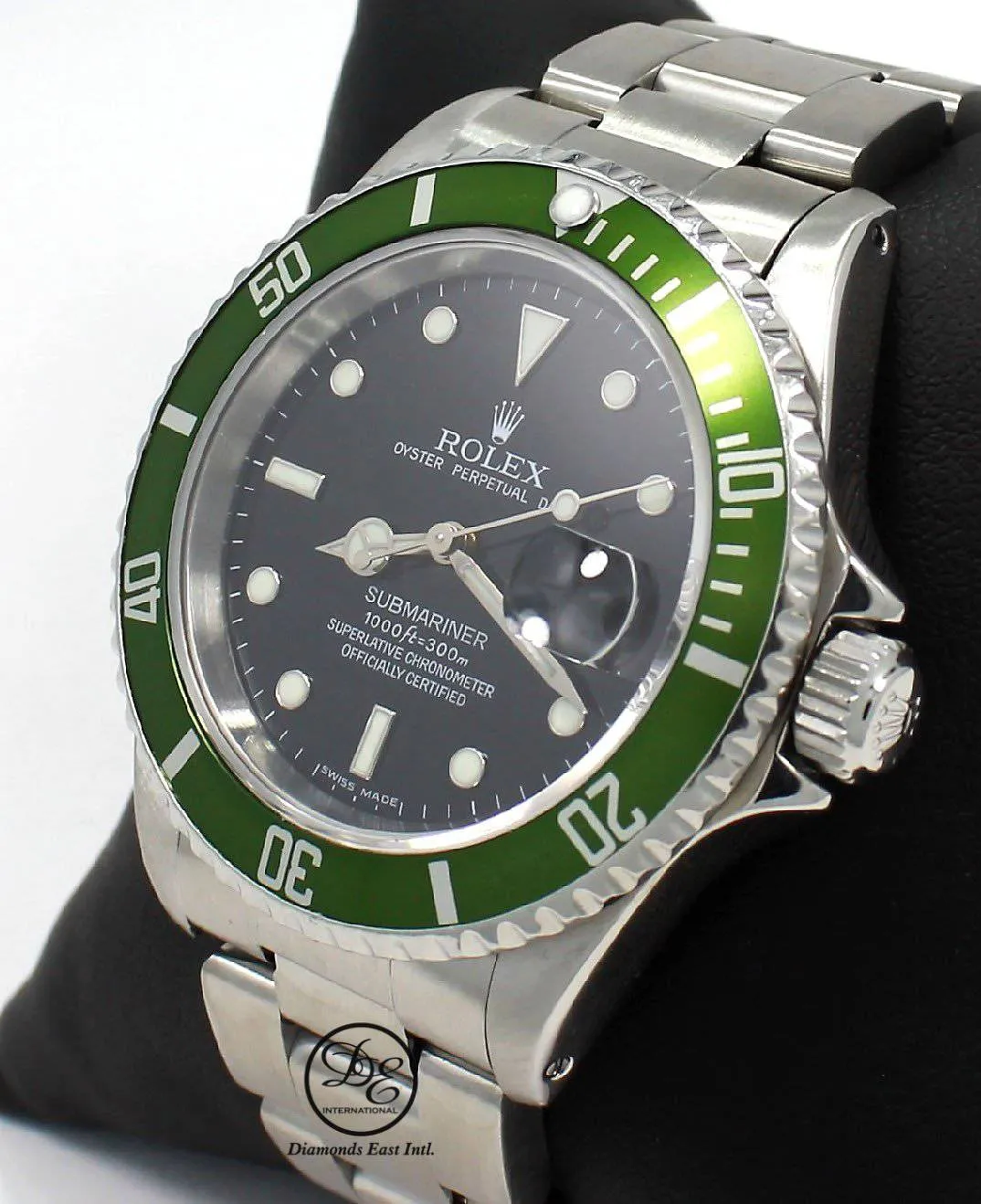 Rolex Submariner Date 16610 Oyster Date Ss Green Bezel Men's Watch