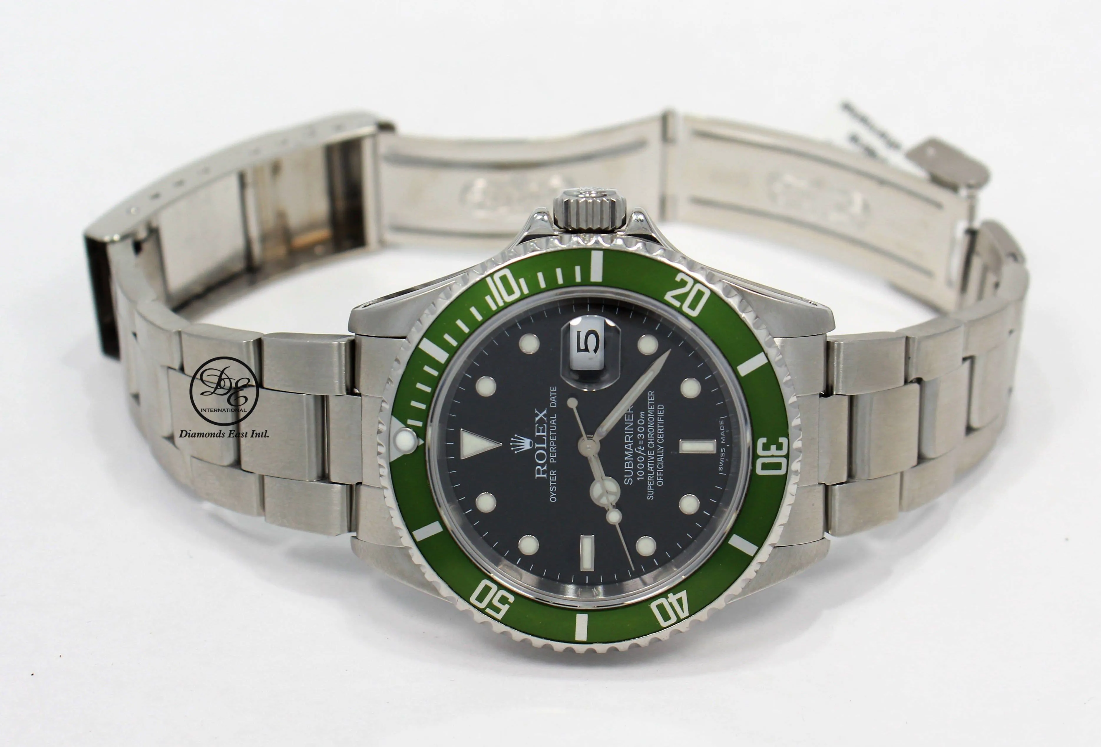 Rolex Submariner Date 16610 Oyster Date Ss Green Bezel Men's Watch