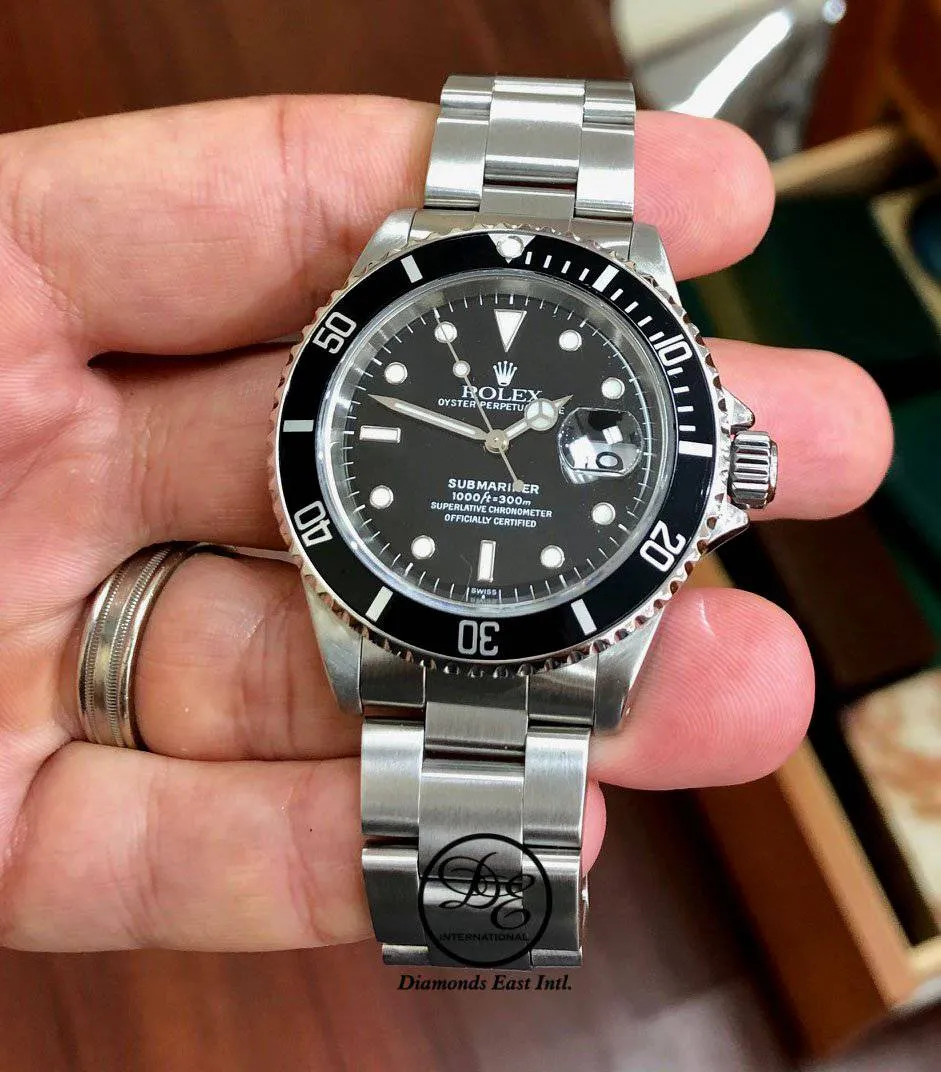 ROLEX Submariner Date 16610 Oyster Perpetual SS Black Dial Men's Watch