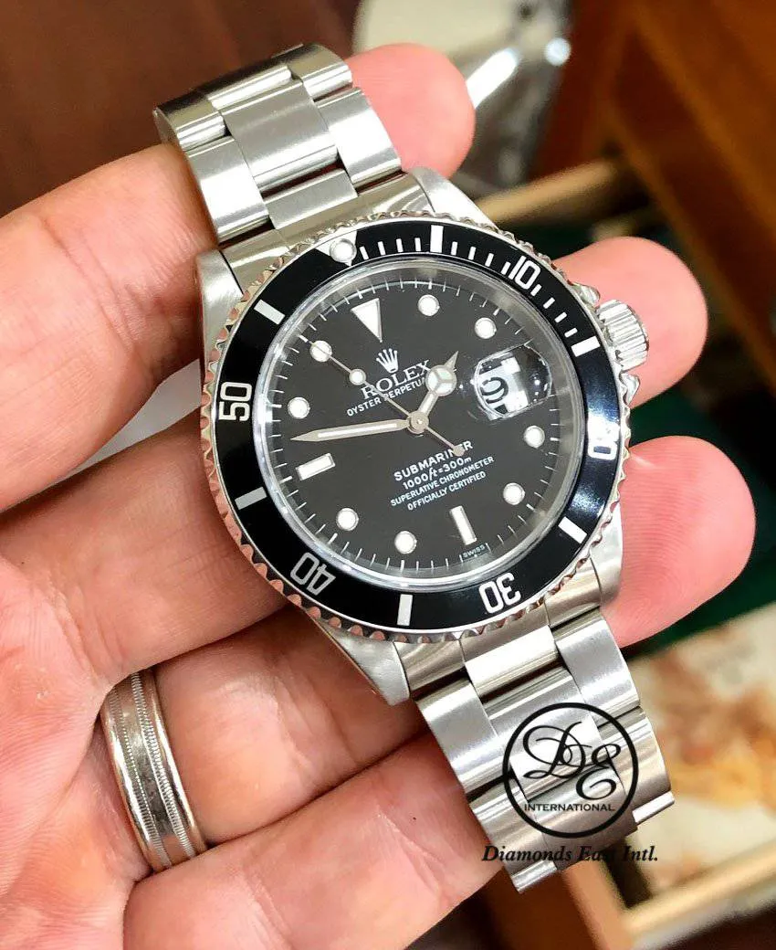 ROLEX Submariner Date 16610 Oyster Perpetual SS Black Dial Men's Watch