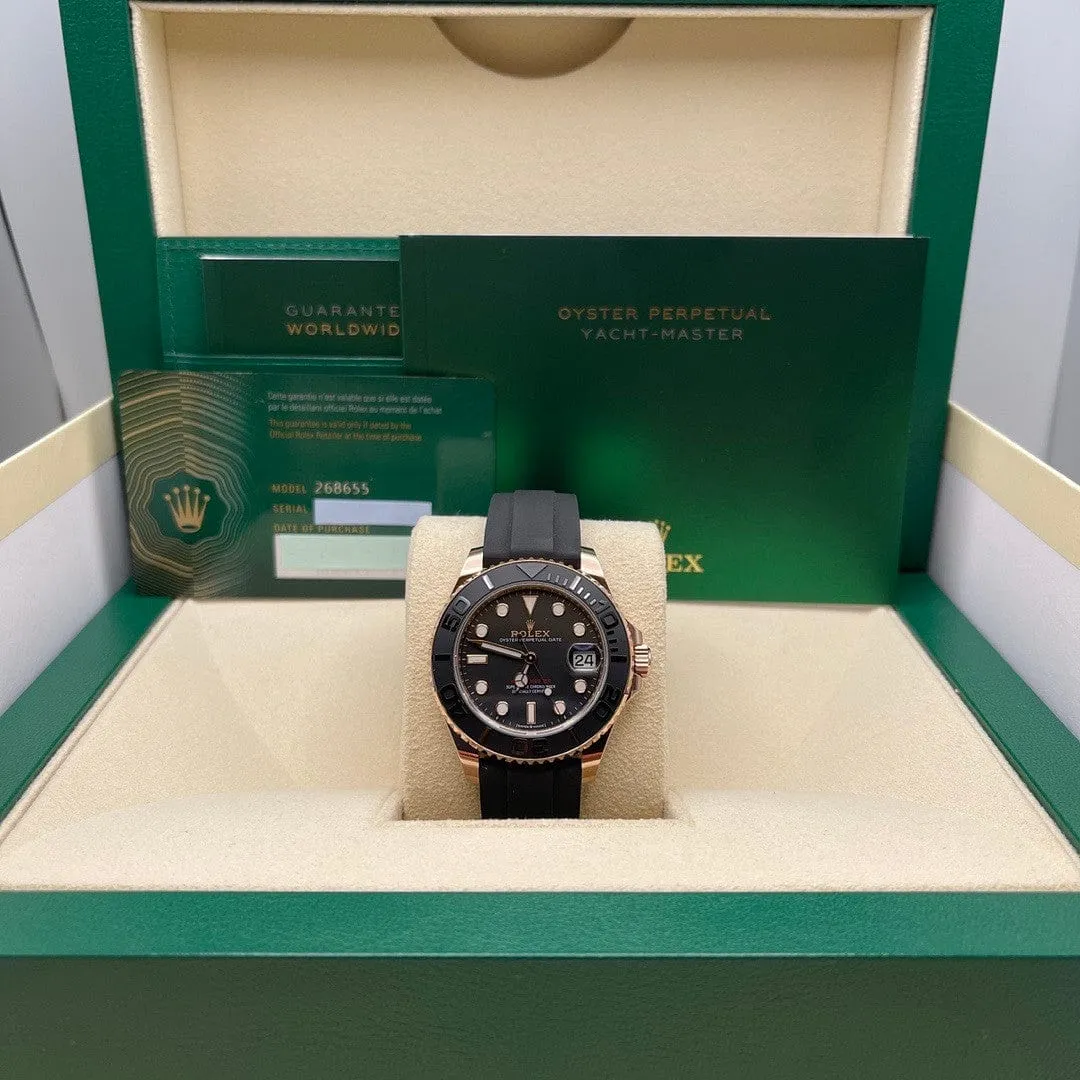 Rolex Yacht-Master 37 268655 Rose Gold Black Dial
