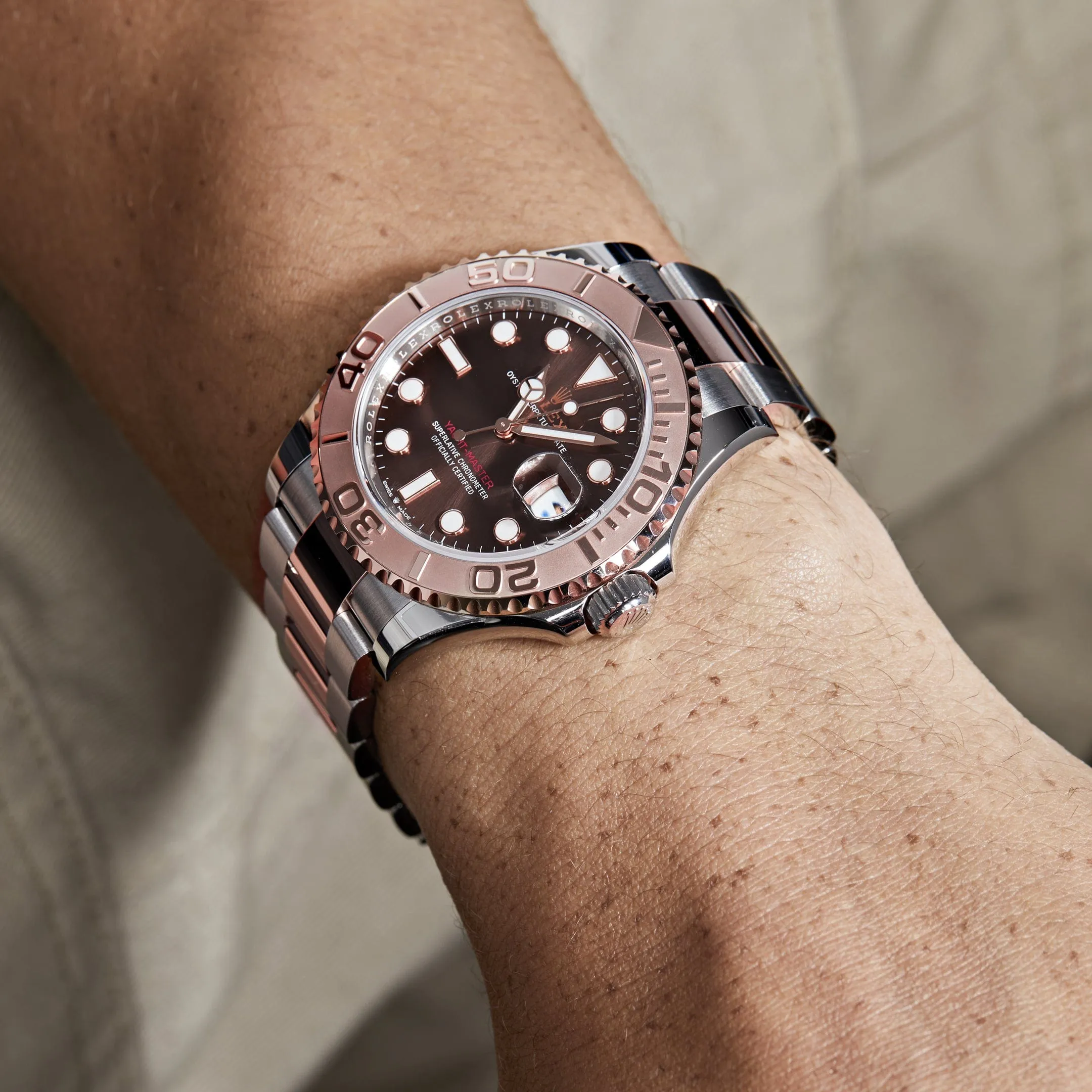 Rolex Yacht-Master 40 126621 Stainless Steel Rose Gold Brown Dial