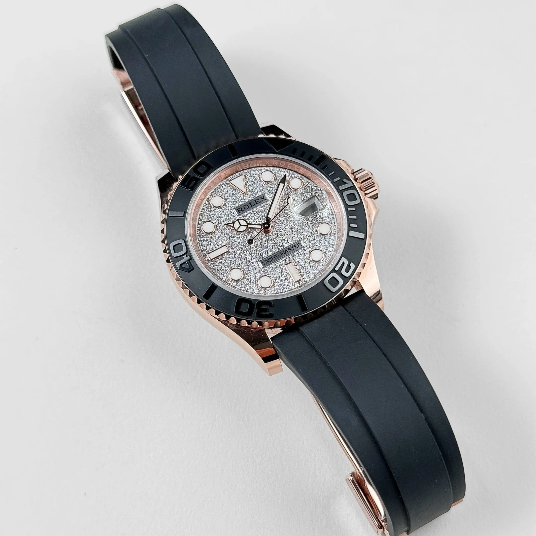 Rolex Yacht-Master 40 126655 Rose Gold Pave Diamond Dial (2023)