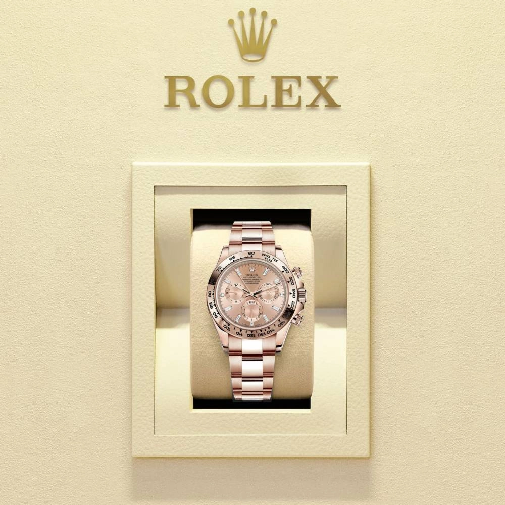 Rolex Cosmograph Daytona 40mm - Ref: 116505-0012 - Rose Diamond Dial, 18K Rose Gold Oyster Bracelet Men's Watch