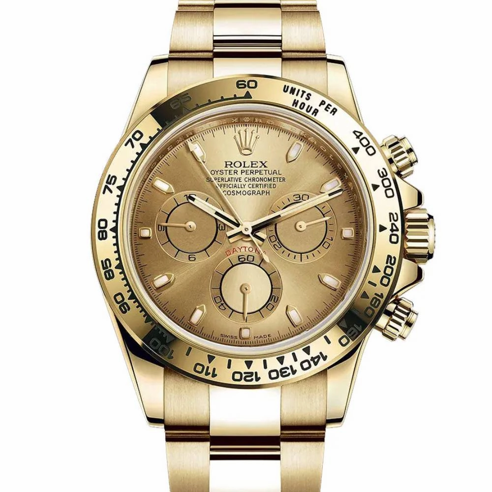 Rolex Cosmograph Daytona 40mm - Ref: 116508-0003 - Champagne Index Dial, 18K Yellow Gold Oyster Bracelet Men's Watch