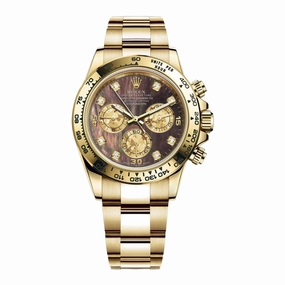 Rolex Cosmograph Daytona 40mm - Ref: 116508-0011 - Black mother of Pearl Diamond Dial, 18K Yellow Gold Oyster Bracelet Men's Watch