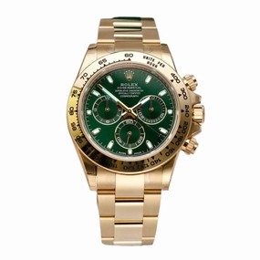 Rolex Cosmograph Daytona 40mm - Ref: 116508-0013 - Green Index Dial with Red Accents, 18K Yellow Gold Oyster Bracelet Men's Watch