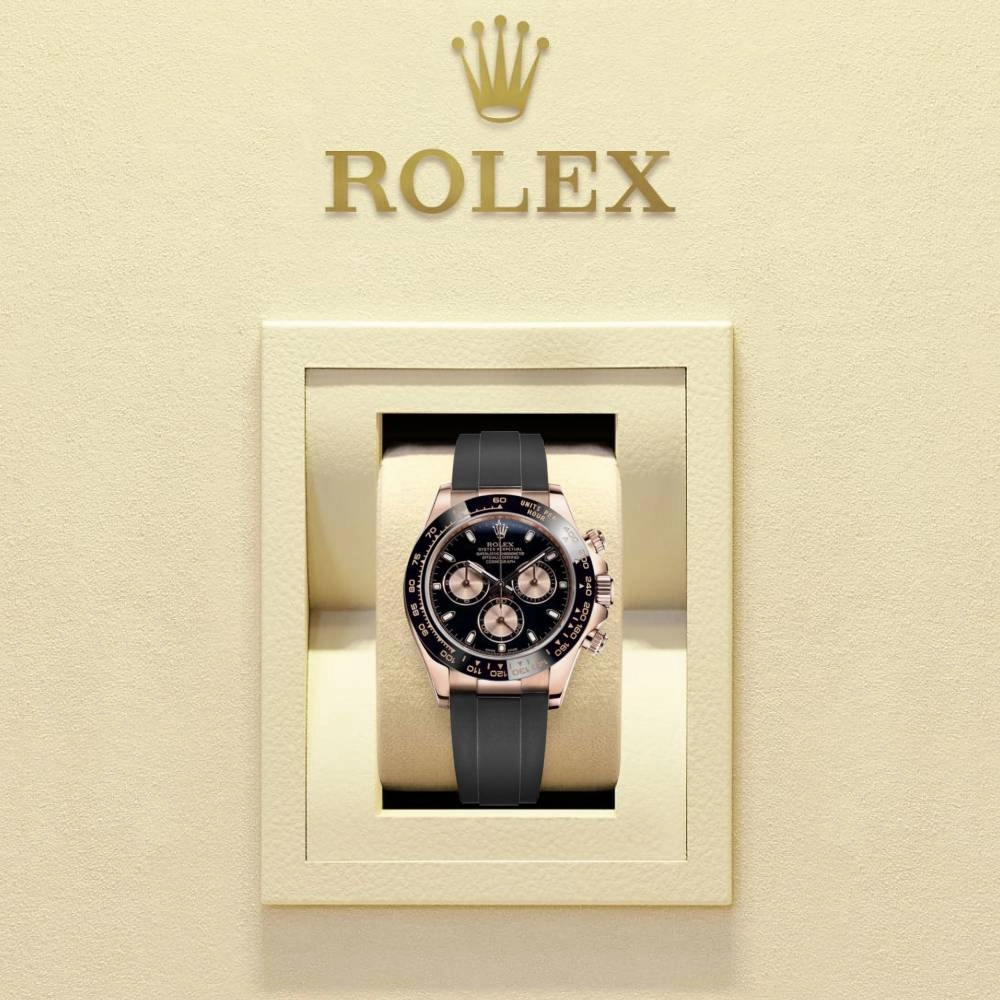 Rolex Cosmograph Daytona 40mm - Ref: 116515ln-0017 - Black & Rose Index Dial & Ceramic Bezel, 18K Rose Gold Case Black Oysterflex Bracelet Men's Watch