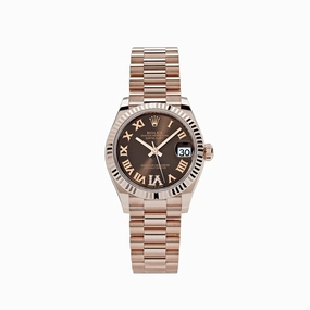 Rolex Datejust 31 278275 'Ladies' Rose Gold Diamond Chocolate Dial President (2024)