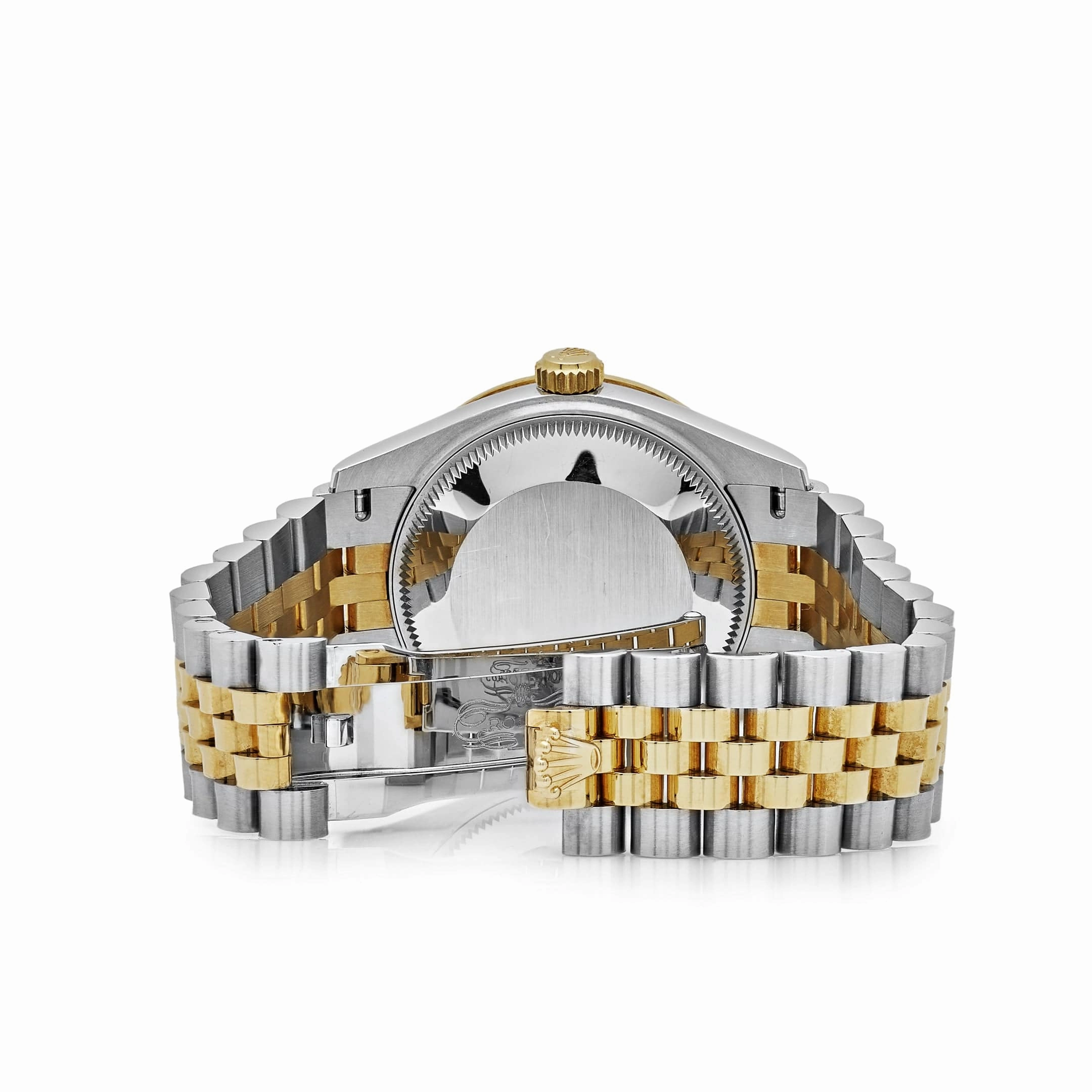 Rolex Datejust 31 278383RBR 'Ladies' Yellow Gold Stainless Steel Green Roman Dial Diamond Bezel