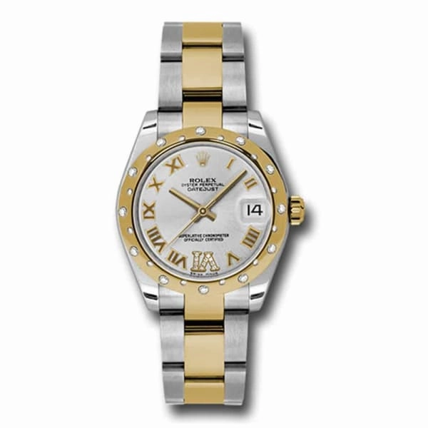 Rolex Datejust 31mm - Ref: 178343 sdro - Silver Roman Dial & Diamond Bezel, Two Tone Stainless Steel & 18K Yellow Gold Oyster Bracelet Women's Watch