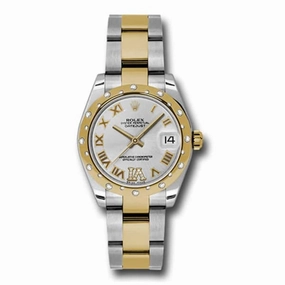 Rolex Datejust 31mm - Ref: 178343 sdro - Silver Roman Dial & Diamond Bezel, Two Tone Stainless Steel & 18K Yellow Gold Oyster Bracelet Women's Watch