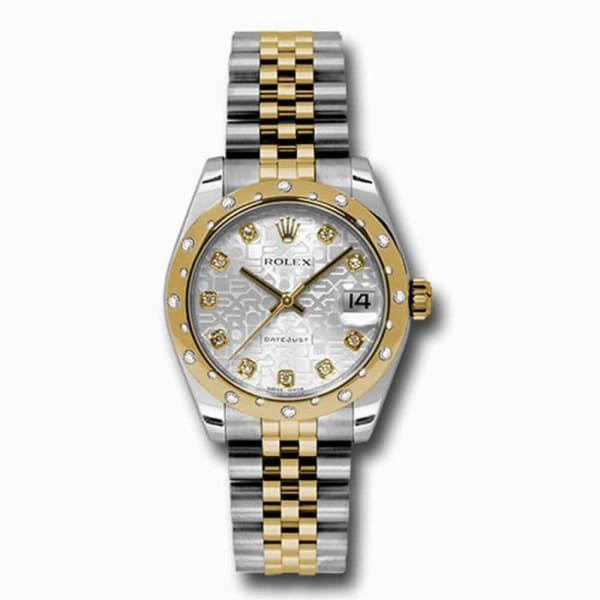 Rolex Datejust 31mm - Ref: 178343 sjdj - Silver Jubilee Diamond Dial & Diamond Bezel, Two Tone Stainless Steel & 18K Yellow Gold Jubilee Bracelet Women's Watch