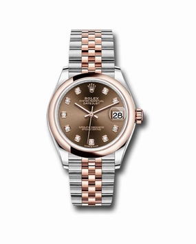 Rolex Datejust 31mm - Ref: 278241 chodj - Chocolate Diamond Dial, Two Tone Stainless Steel & 18K Rose Gold Jubilee Bracelet Women's Watch