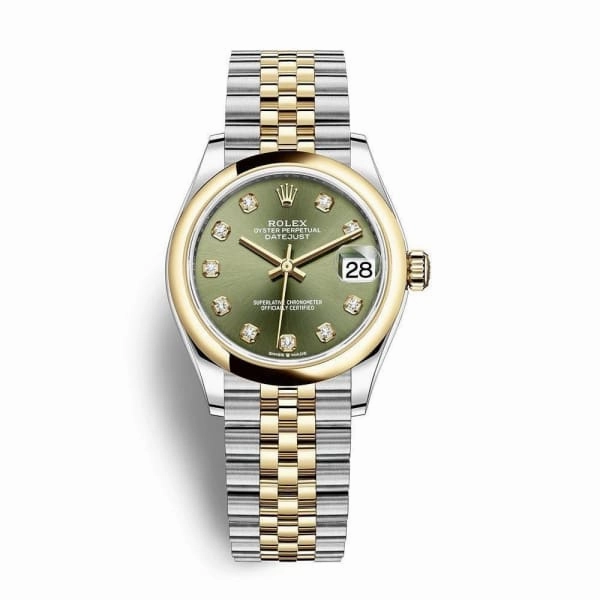 Rolex Datejust 31mm - Ref: 278243-0030 - Green Diamond Dial, Two Tone Stainless Steel & 18K Yellow Gold Jubilee Bracelet Women's Watch
