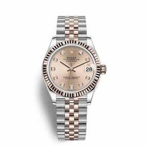 Rolex Datejust 31mm - Ref: 278271-0024 - Champagne Diamond Dial, Two Tone Stainless Steel & 18K Rose Gold Jubilee Bracelet Women's Watch