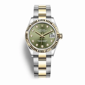 Rolex Datejust 31mm - Ref: 278273-0029 - Olive Green Diamond Dial, Two Tone Stainless Steel & 18K Yellow Gold Oyster Bracelet Women's Watch