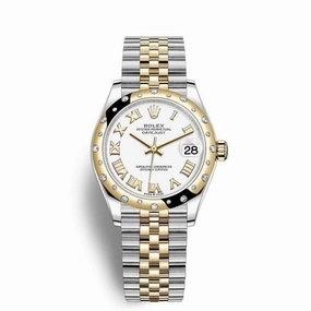 Rolex Datejust 31mm - Ref: 278343rbr-0002 - White Diamond Dial & Diamond Bezel, Two Tone Stainless Steel & 18K Yellow Gold Jubilee Bracelet Women's Watch