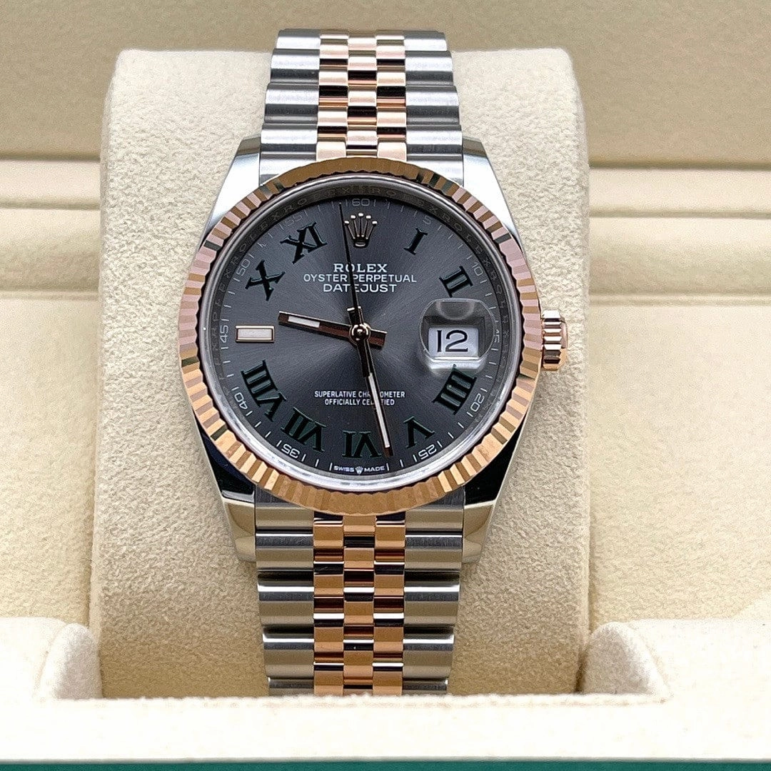 Rolex Datejust 36 126231 'Wimbledon' Stainless Steel Rose Gold Slate Dial