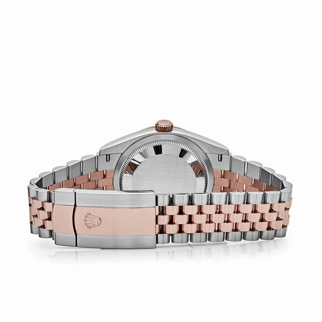 Rolex Datejust 36 126231 Rose Gold Stainless Steel Silver Fluted Motif Dial