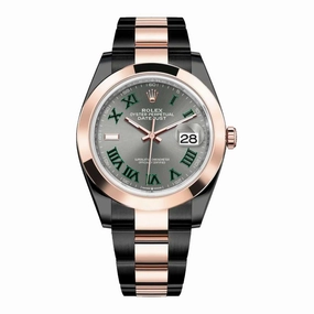 Rolex Datejust 36mm - Ref: 126201-0030 (PVD) - Slate Grey Wimbledon Roman Dial, Black PVD Stainless Steel Oyster Bracelet Watch