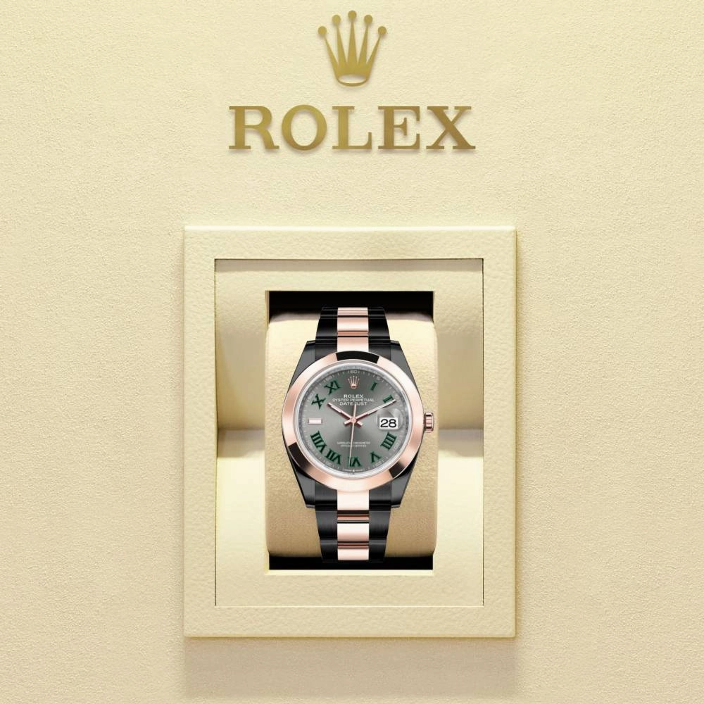 Rolex Datejust 36mm - Ref: 126201-0030 (PVD) - Slate Grey Wimbledon Roman Dial, Black PVD Stainless Steel Oyster Bracelet Watch