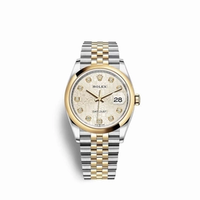 Rolex Datejust 36mm - Ref: 126203-0027 - Silver Jubilee Diamond Dial, Two Tone Stainless Steel & 18K Yellow Gold Jubilee Bracelet Watch
