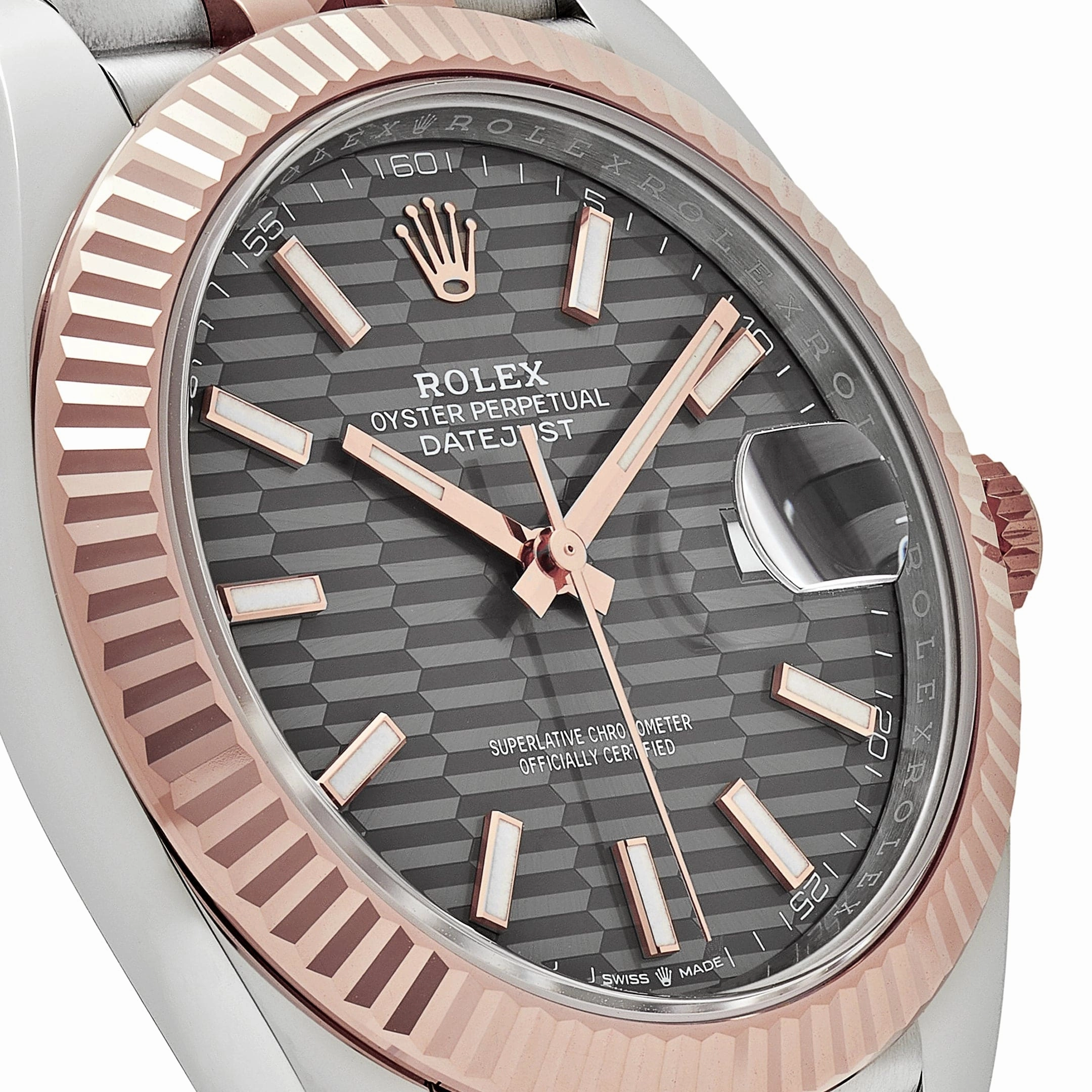 Rolex Datejust 41 126331 Rose Gold Stainless Steel Rhodium Slate Fluted Motif Dial Jubilee (2023)