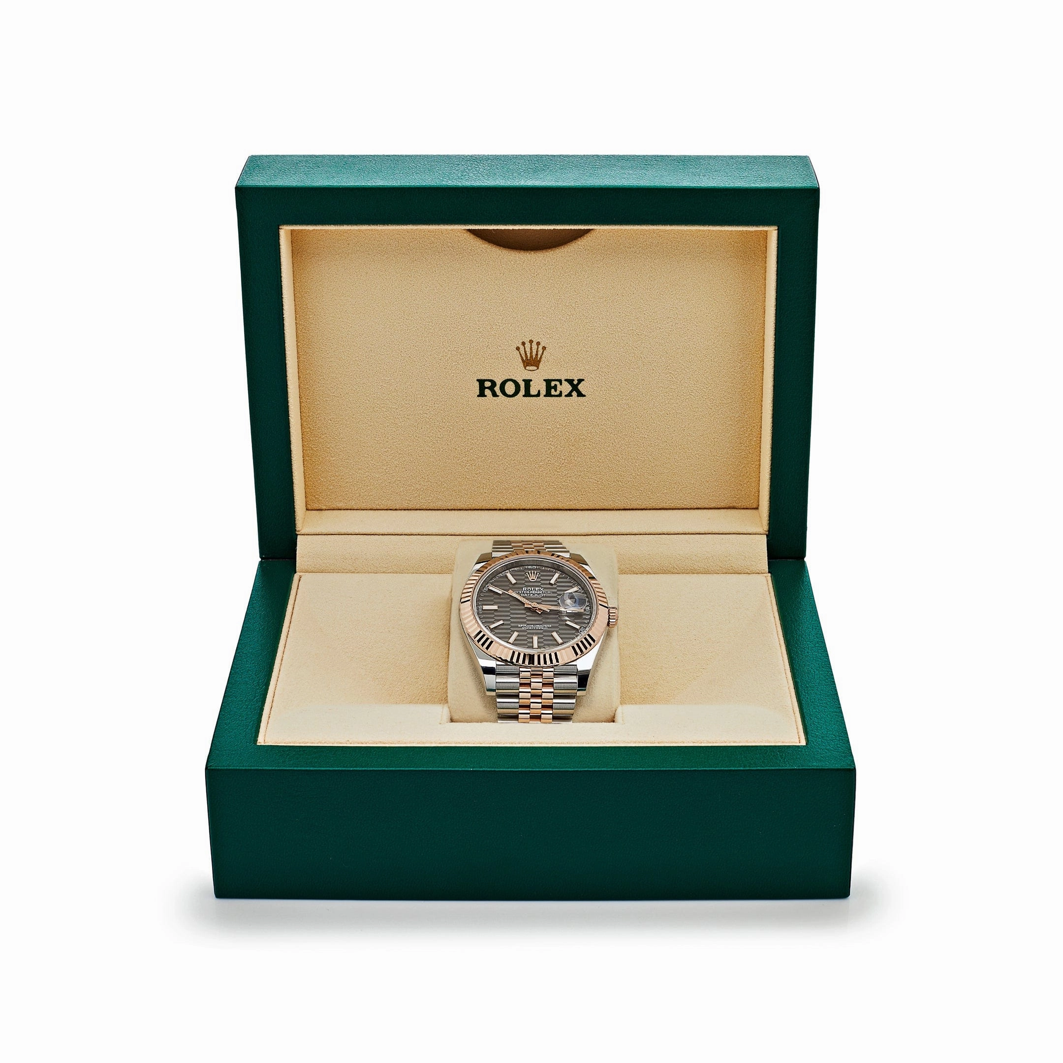 Rolex Datejust 41 126331 Rose Gold Stainless Steel Rhodium Slate Fluted Motif Dial Jubilee (2023)