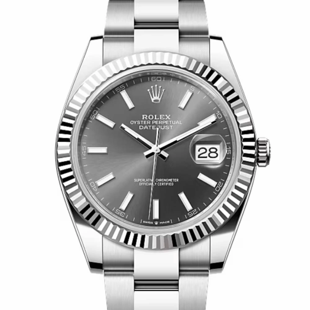 Rolex Datejust 41mm - Ref: 126334-0013 - Rhodium Grey Dial, Stainless Steel Oyster Bracelet Men's Watch
