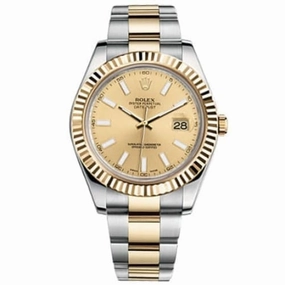Rolex Datejust II 41mm - Ref: 116333 CSO - Champagne Stick Dial, Two Tone Stainless Steel & 18K Yellow Gold Oyster Bracelet Men's Watch