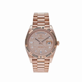 Rolex Day-Date 40 228235 Rose Gold Baguette Diamond Paved Dial