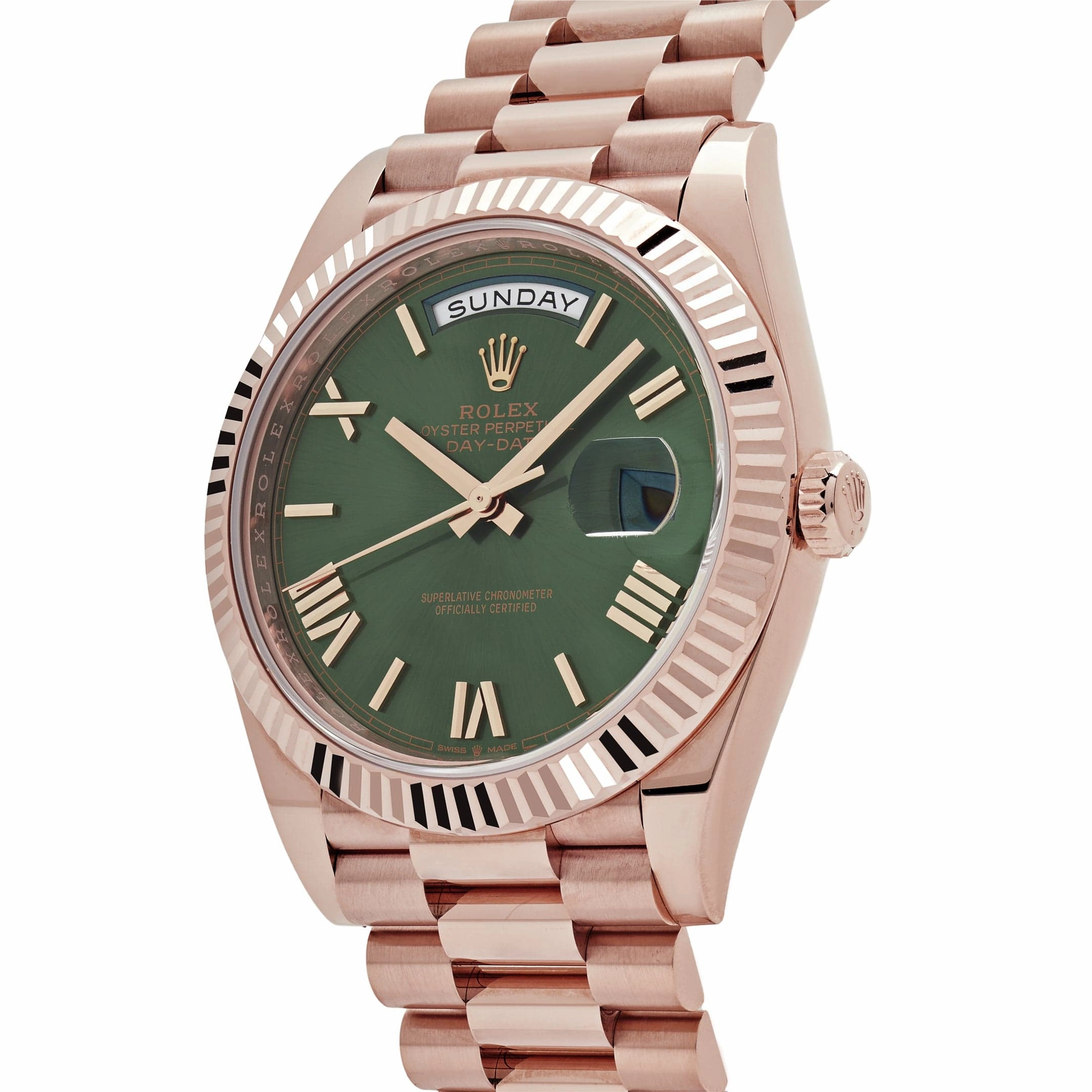Rolex Day-Date 40 228235  Rose Gold Olive Green Dial
