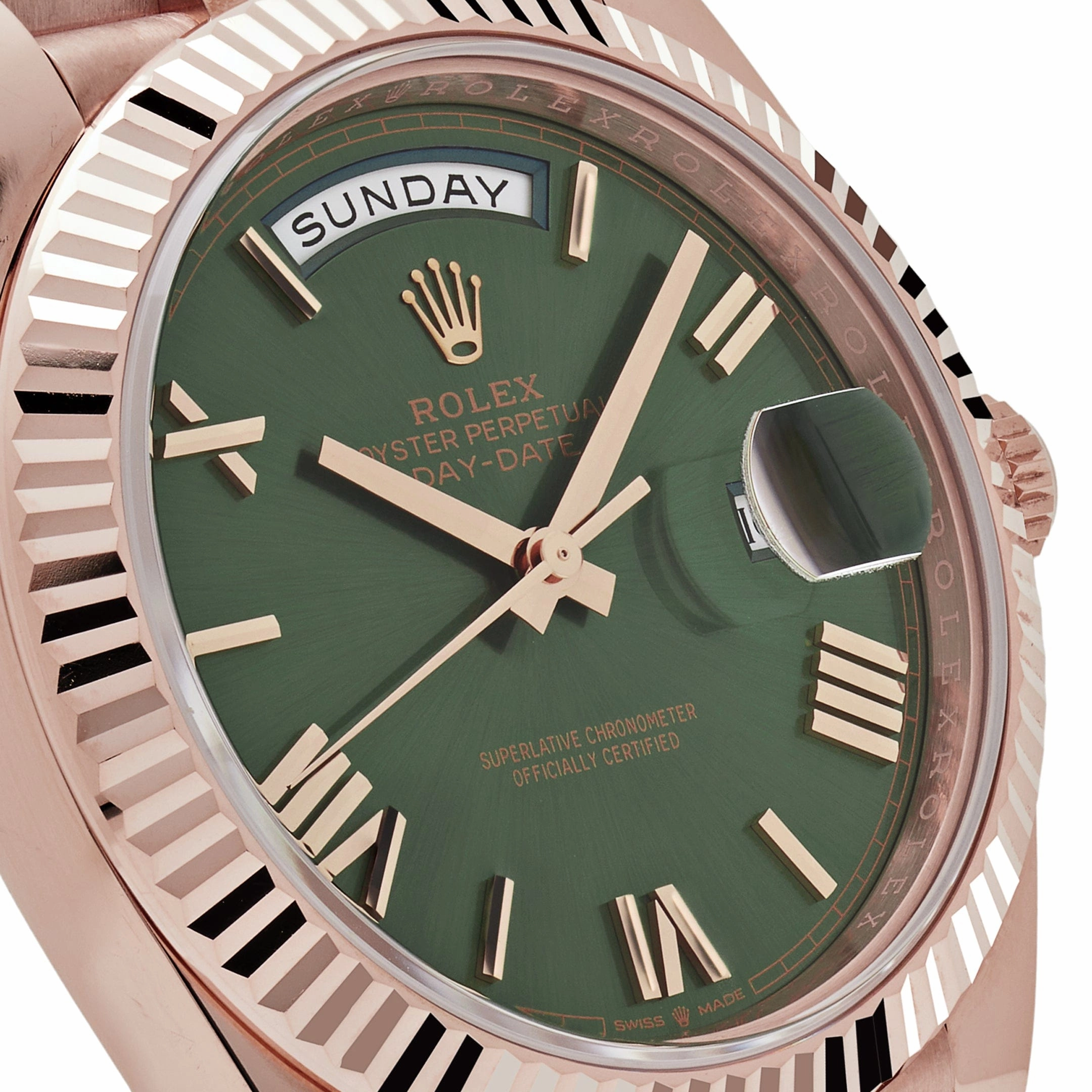 Rolex Day-Date 40 228235  Rose Gold Olive Green Dial