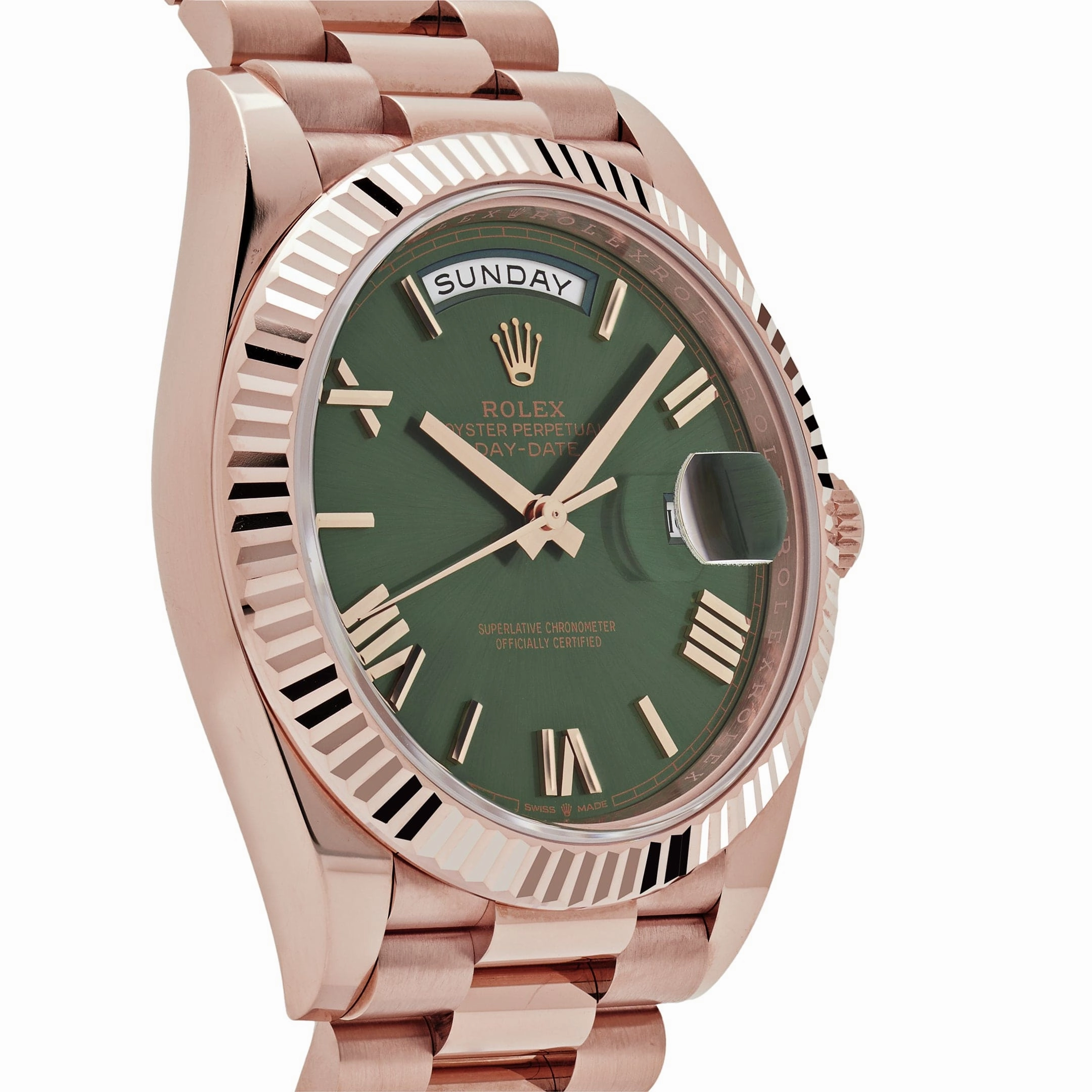 Rolex Day-Date 40 228235  Rose Gold Olive Green Dial