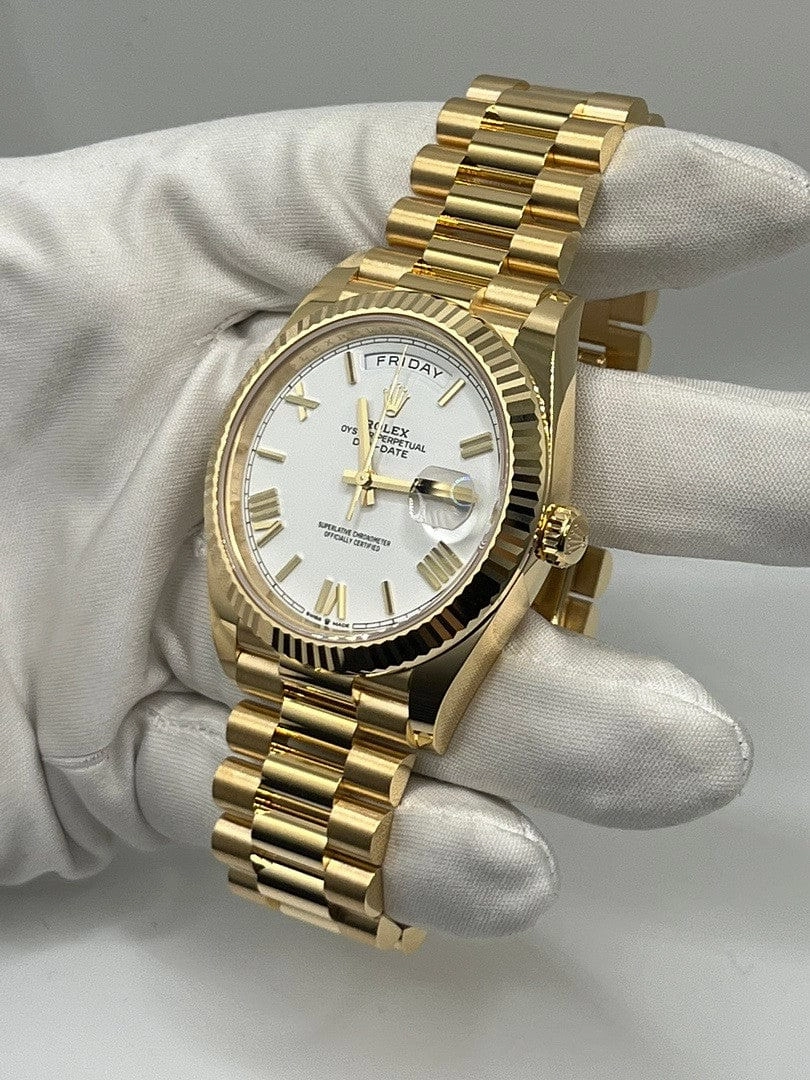 Rolex Day-Date 40 228238 Yellow Gold White Dial