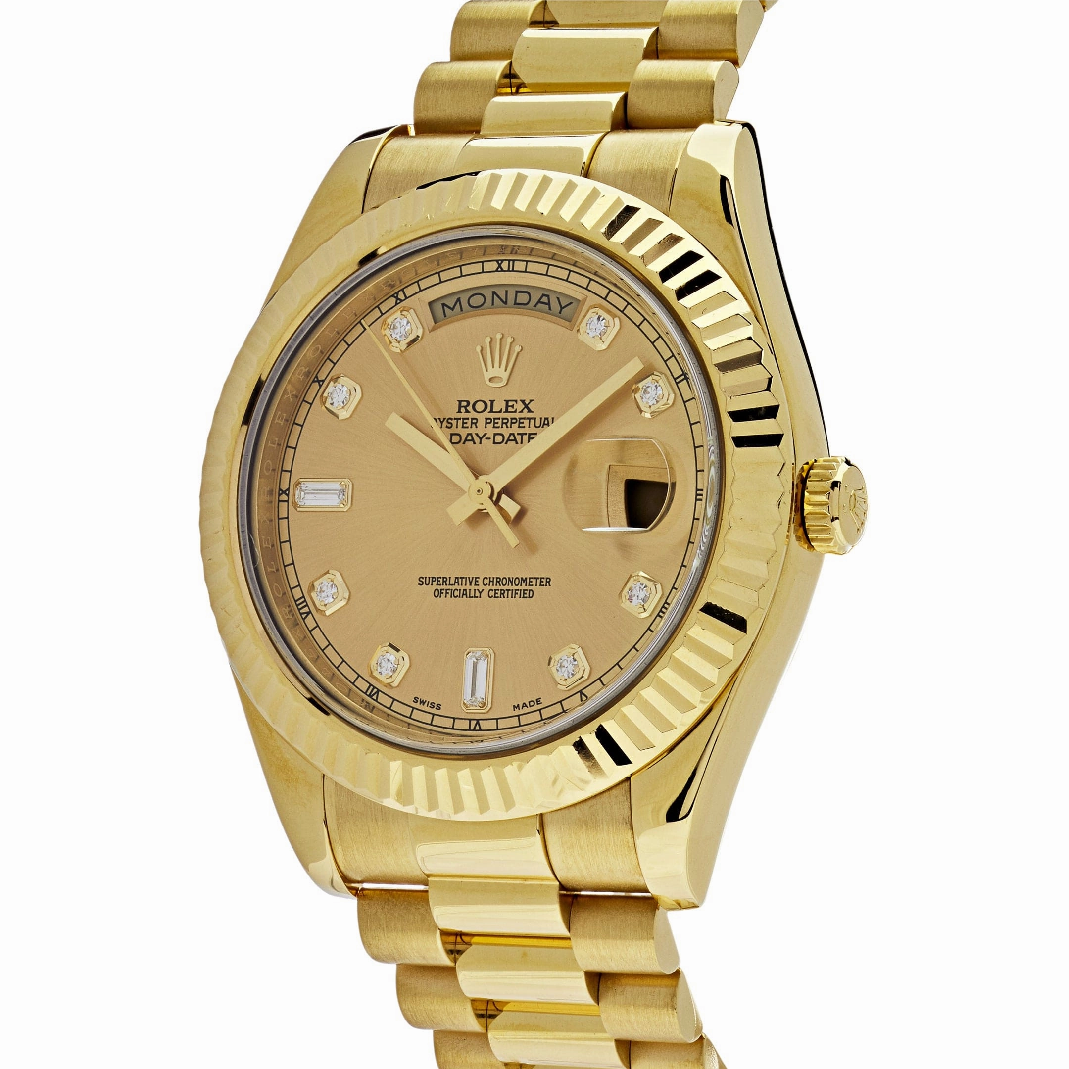 Rolex Day-Date II 218238 Yellow Gold Champagne Diamond Dial