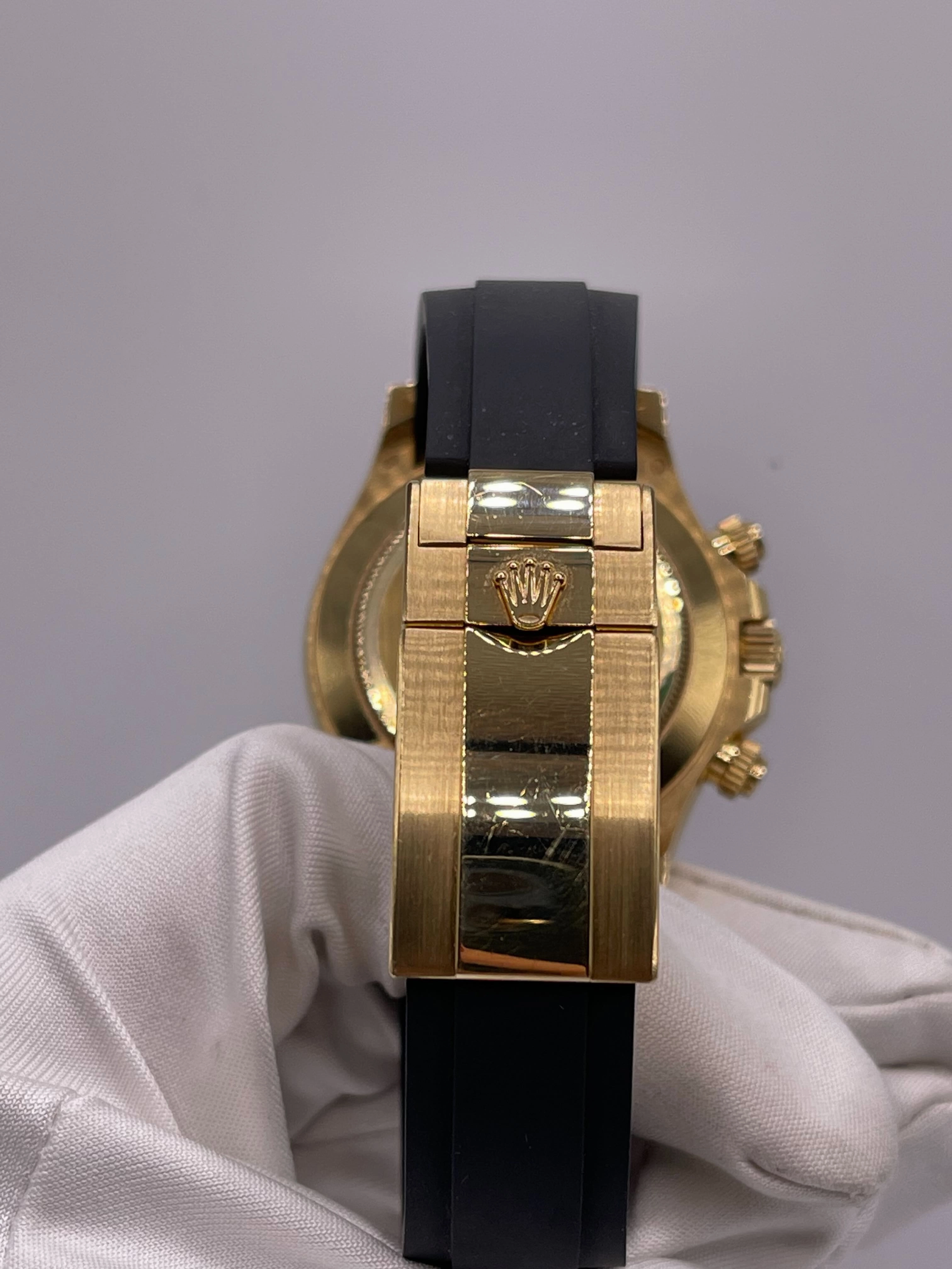 Rolex Daytona 116588SACO Yellow Gold Orange Sapphire Bezel Black Diamond Dial