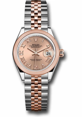 Rolex Everose Rolesor Lady-Datejust Watch - Domed Bezel - Ros Roman Dial - Jubilee Bracelet - 279161 rsrj