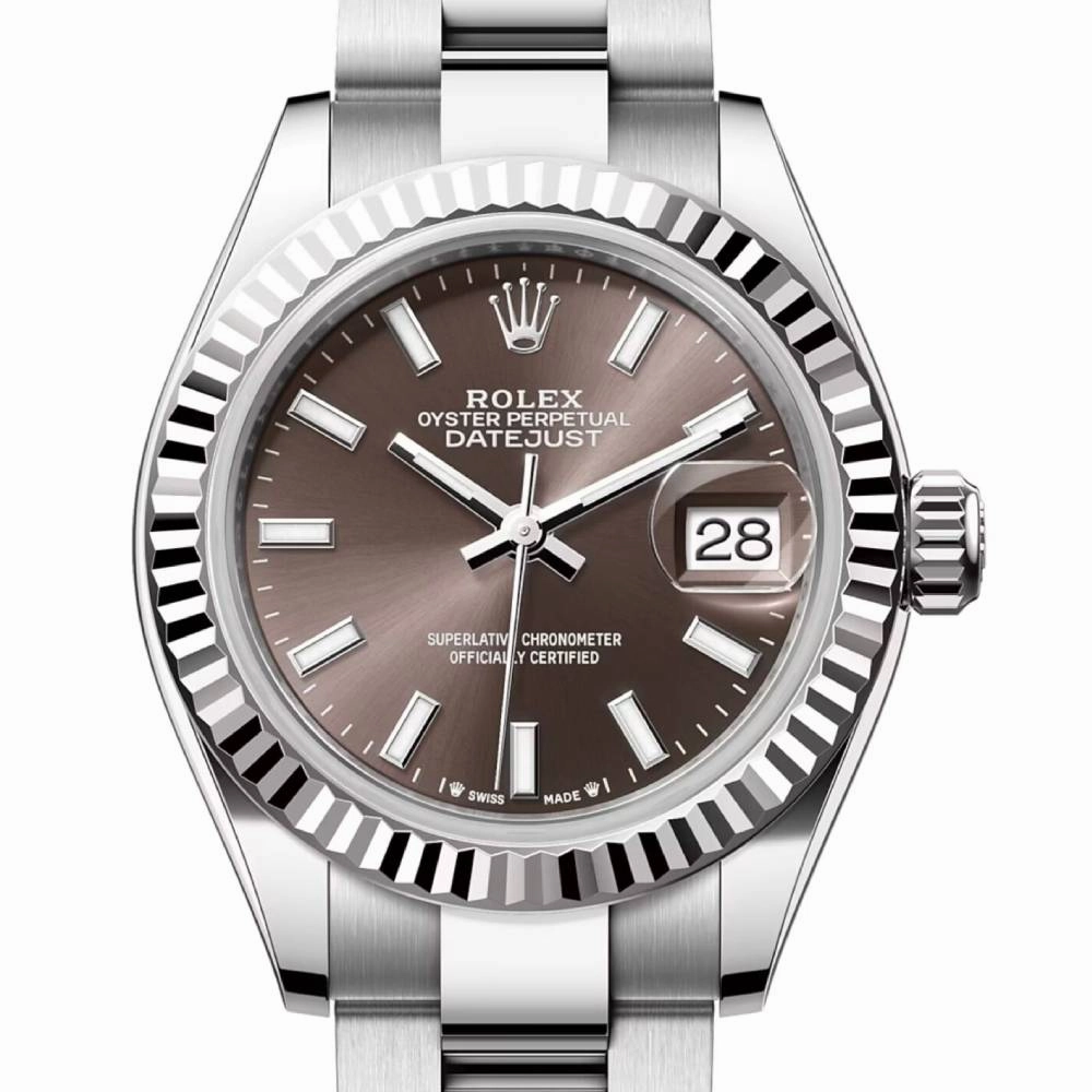 Rolex Lady-Datejust 28mm - Ref: 279174-0012 - Dark Grey Diamond Dial, Stainless Steel Oyster Bracelet Women's Watch