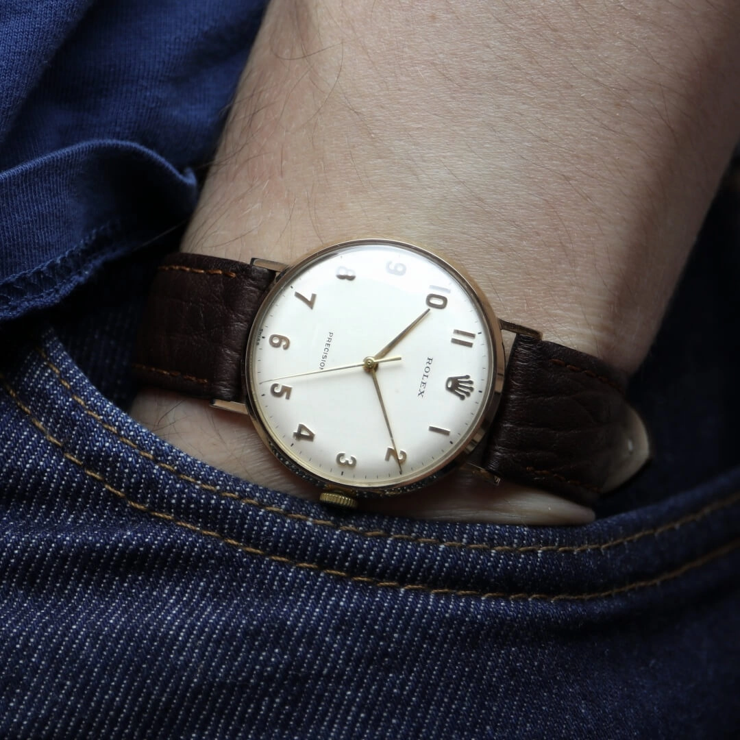 Rolex Precision 9k Gold Presentation Watch