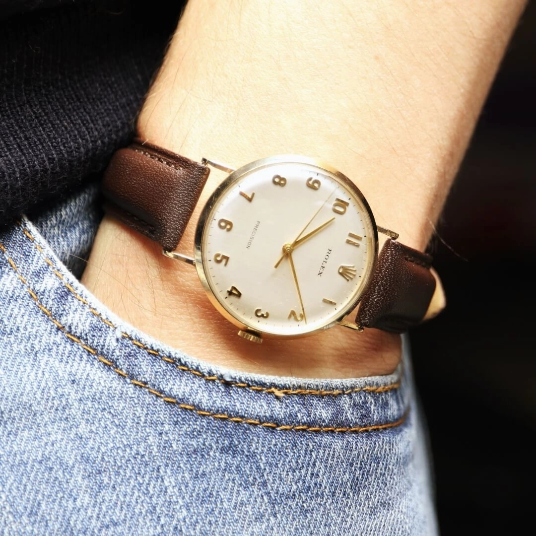 Rolex Precision, 9k Gold Vintage Watch, 1971