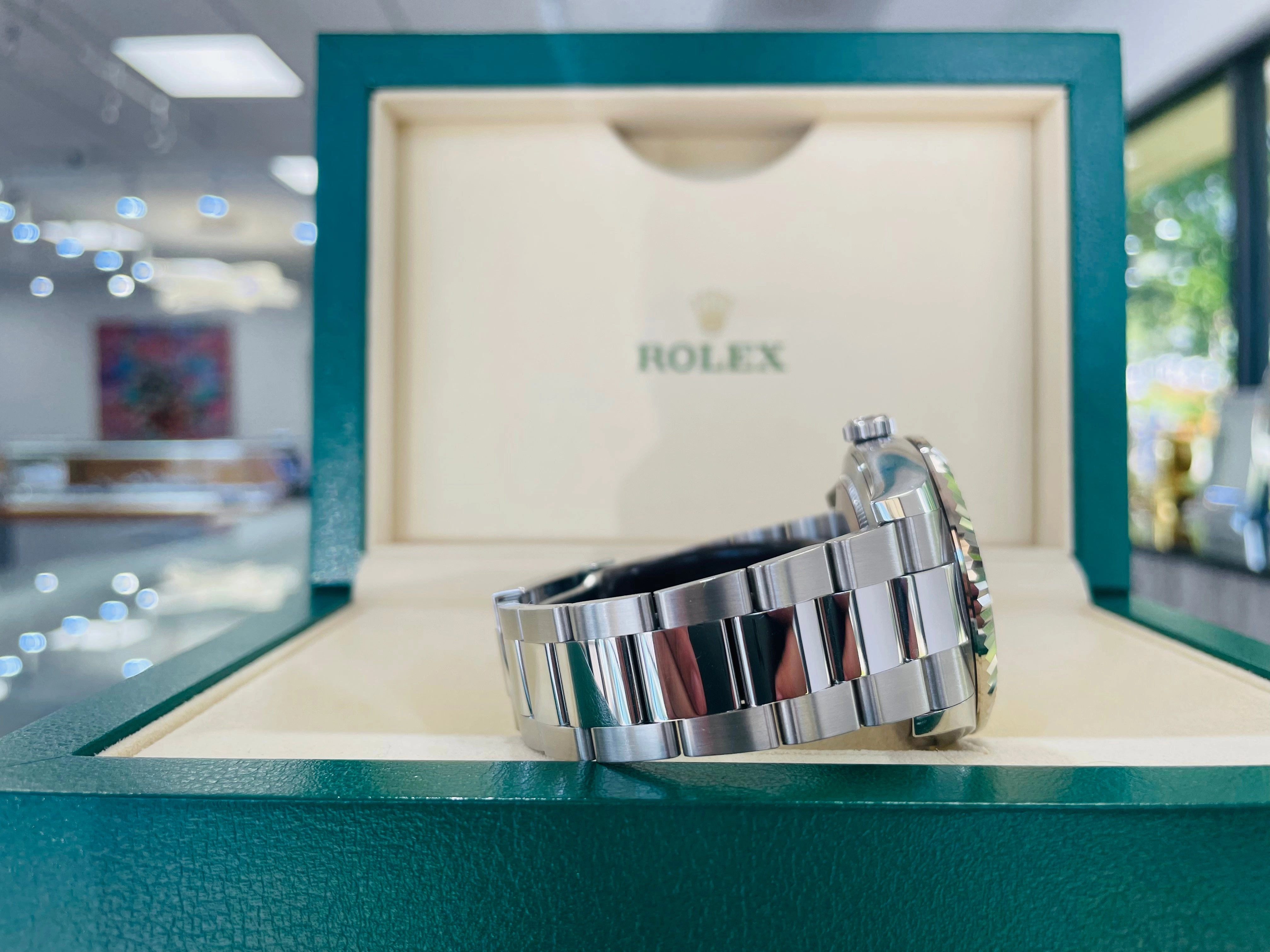 Rolex Sky-Dweller 326934 BLUSO Blue Dial Stainless Steel 42mm 18k White Gold Bezel PAPERS MINT