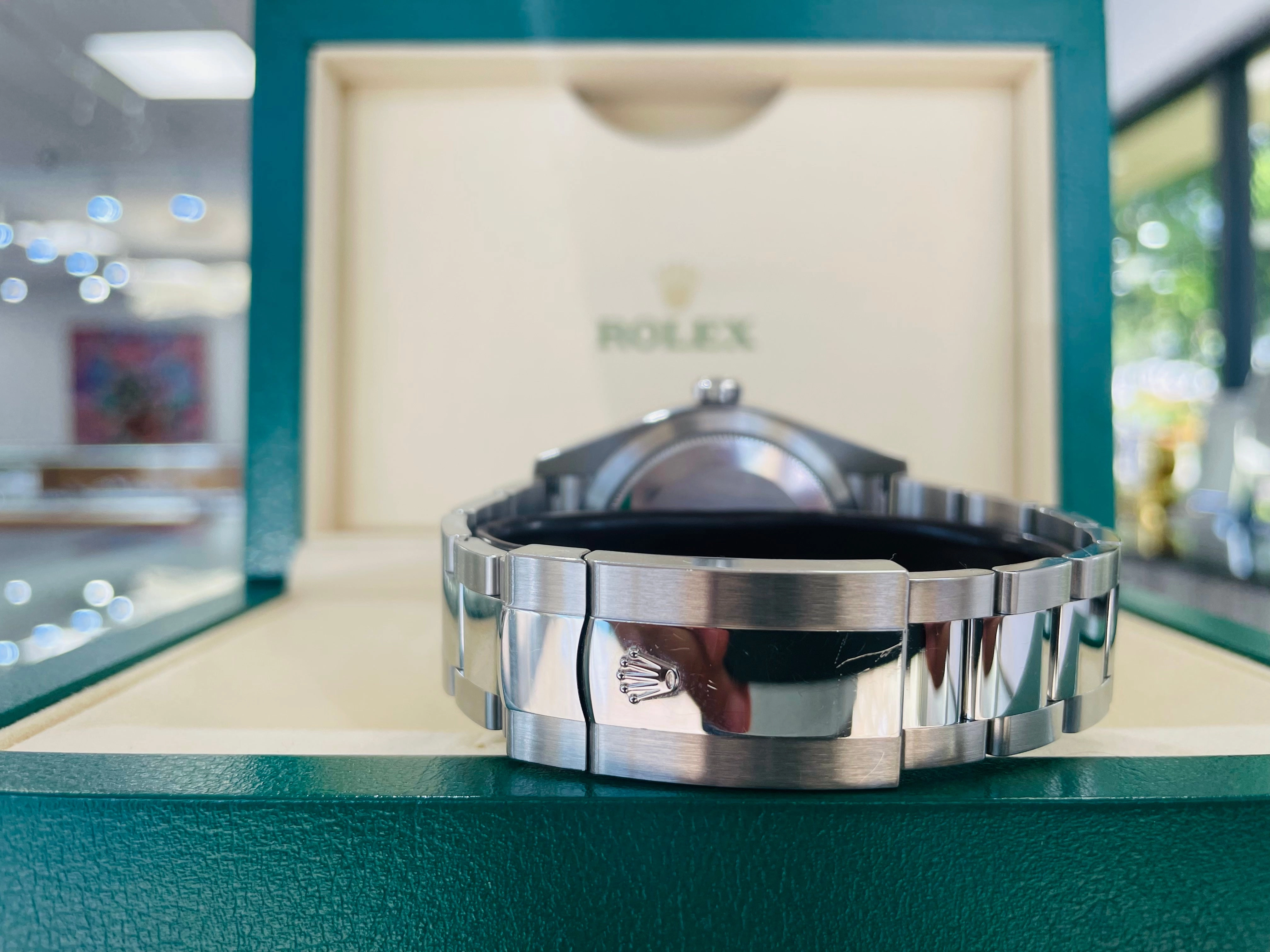 Rolex Sky-Dweller 326934 BLUSO Blue Dial Stainless Steel 42mm 18k White Gold Bezel PAPERS MINT