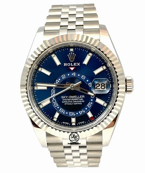 Rolex Sky-dweller 326934 Steel Blue Dial Jubilee Perpetual Box/Papers UNWORN