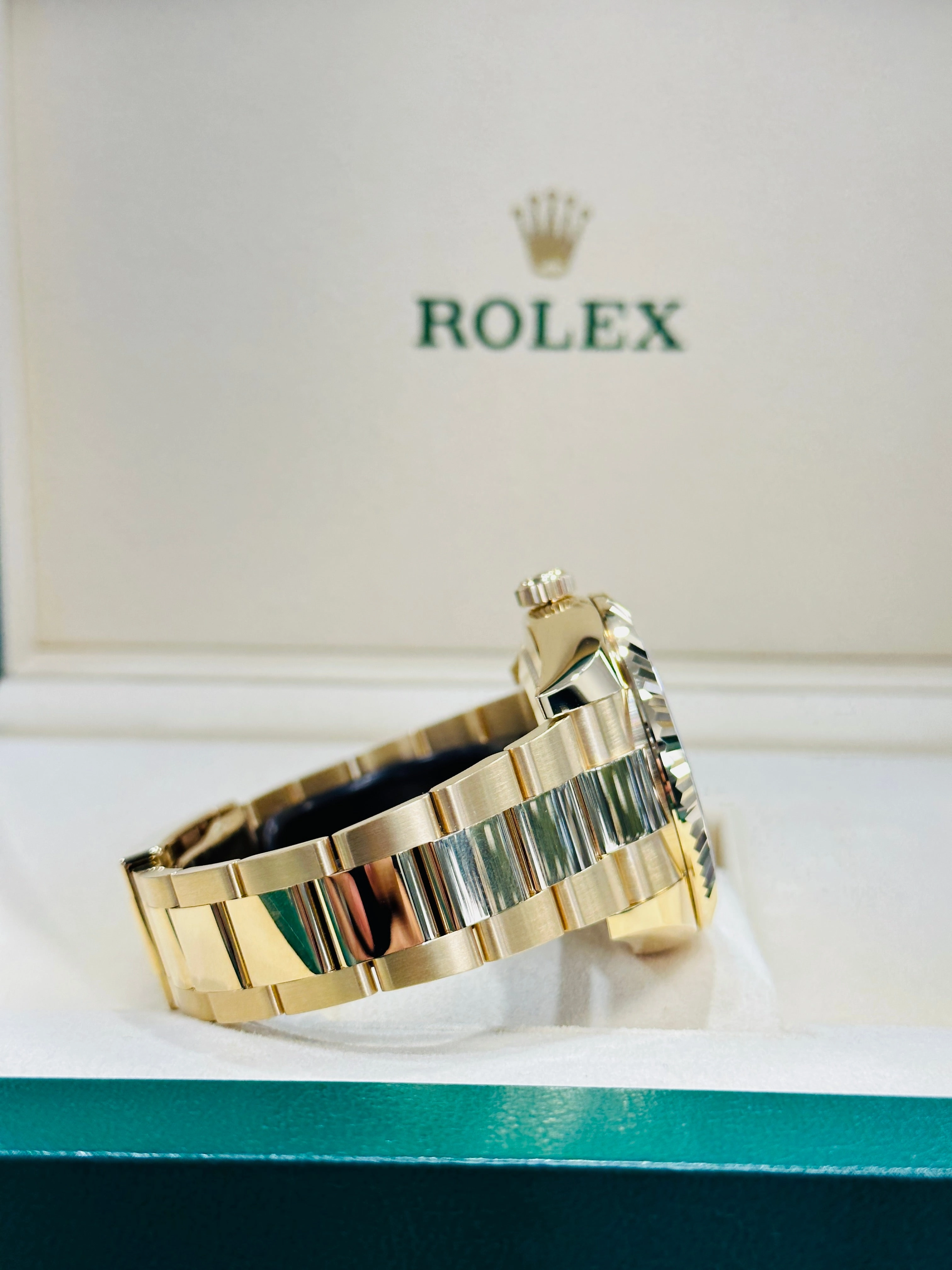 Rolex Sky-Dweller 326938 Yellow Gold Champagne Dial 42 Unworn Box and Papers
